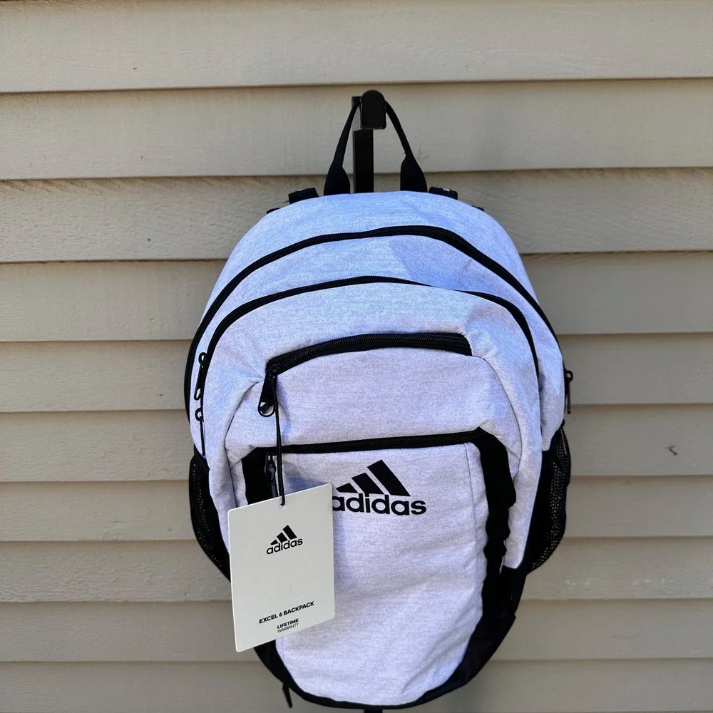adidas Excel 6 BOS Unisex Backpack, 5153175 Jersey White/Black 2450 CU NWT